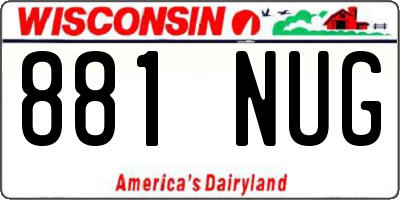 WI license plate 881NUG