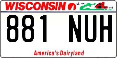 WI license plate 881NUH