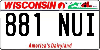 WI license plate 881NUI