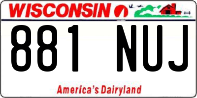 WI license plate 881NUJ