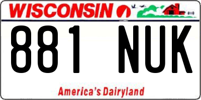 WI license plate 881NUK