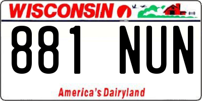 WI license plate 881NUN