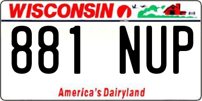 WI license plate 881NUP