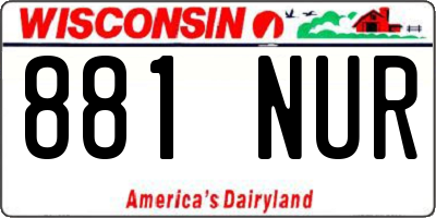 WI license plate 881NUR