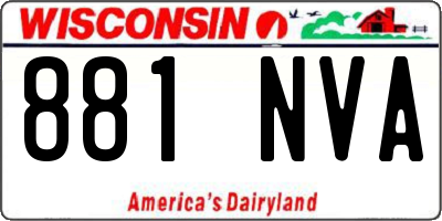 WI license plate 881NVA