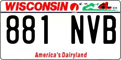 WI license plate 881NVB