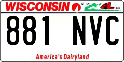 WI license plate 881NVC