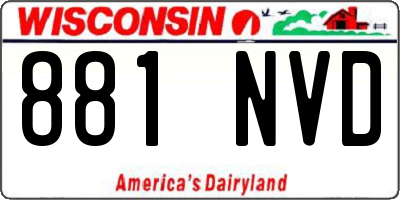 WI license plate 881NVD