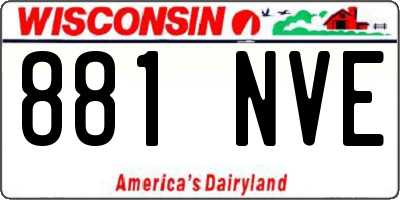 WI license plate 881NVE
