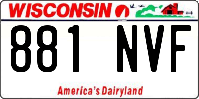 WI license plate 881NVF