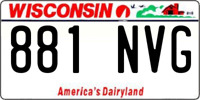 WI license plate 881NVG