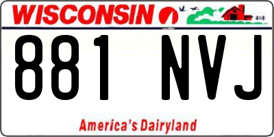 WI license plate 881NVJ