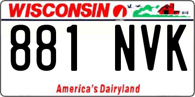 WI license plate 881NVK