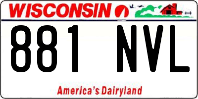 WI license plate 881NVL
