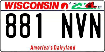 WI license plate 881NVN