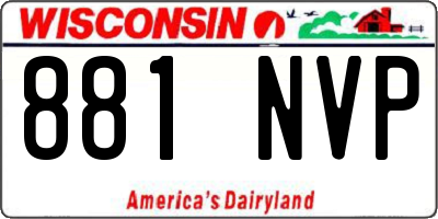 WI license plate 881NVP