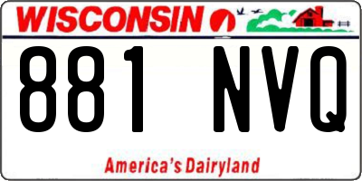 WI license plate 881NVQ