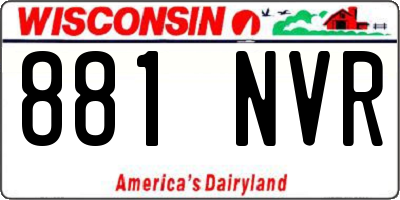 WI license plate 881NVR