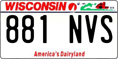 WI license plate 881NVS