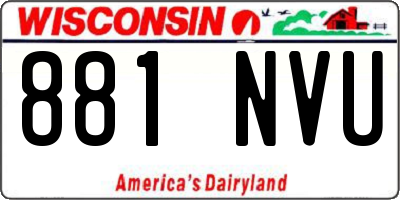 WI license plate 881NVU
