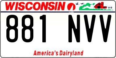 WI license plate 881NVV