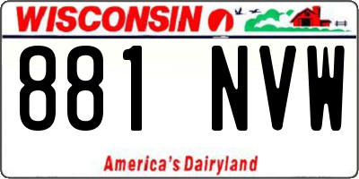 WI license plate 881NVW