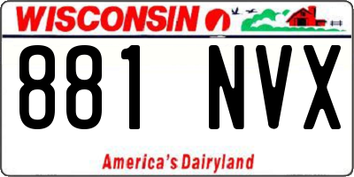 WI license plate 881NVX