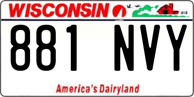 WI license plate 881NVY