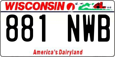 WI license plate 881NWB