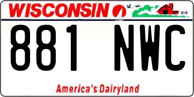 WI license plate 881NWC