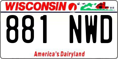 WI license plate 881NWD