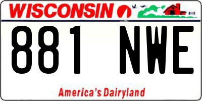 WI license plate 881NWE