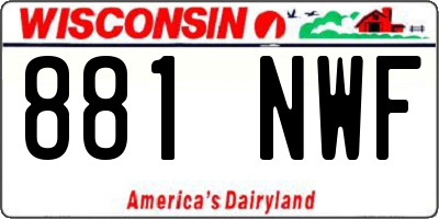 WI license plate 881NWF