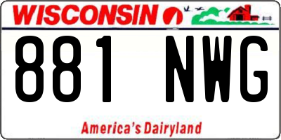 WI license plate 881NWG