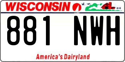 WI license plate 881NWH