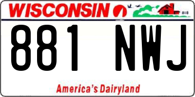 WI license plate 881NWJ