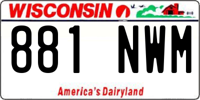WI license plate 881NWM