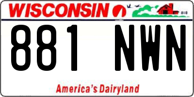 WI license plate 881NWN