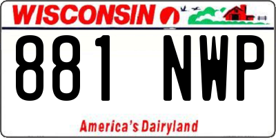 WI license plate 881NWP
