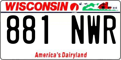 WI license plate 881NWR