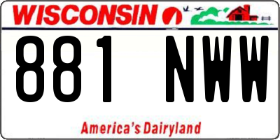 WI license plate 881NWW