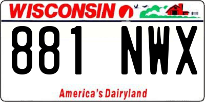 WI license plate 881NWX