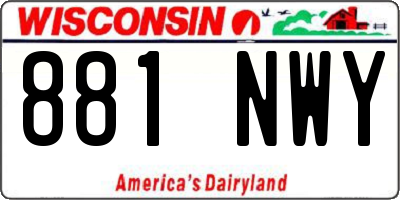 WI license plate 881NWY