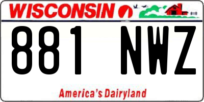 WI license plate 881NWZ