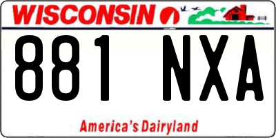 WI license plate 881NXA