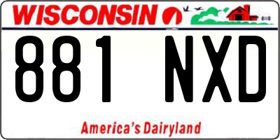 WI license plate 881NXD