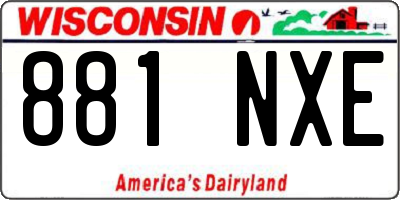 WI license plate 881NXE