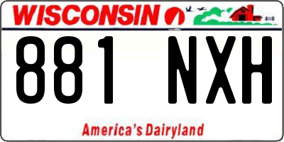 WI license plate 881NXH