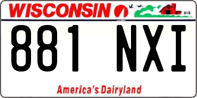 WI license plate 881NXI