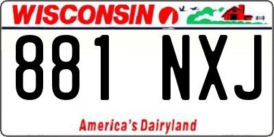 WI license plate 881NXJ